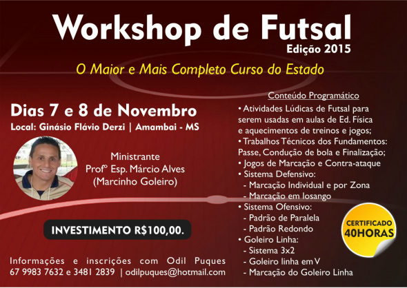 Amambai realiza Workshop de Futsal nesse final de semana