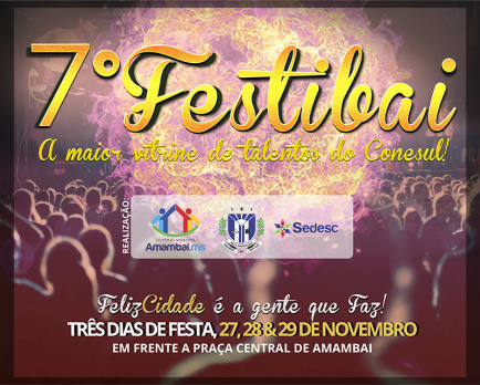 Sétima edição do Festibai acontece de 27 a 29 de Novembro / Foto: Decom