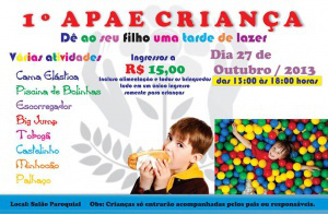 Acontece neste domingo (27) em Amambai 1º Apae Criança
