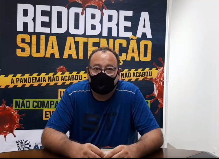 Dr. Bandeira, prefeito de Amambai, durante live de atualização sobre o coronavírus / Foto: Reprodução