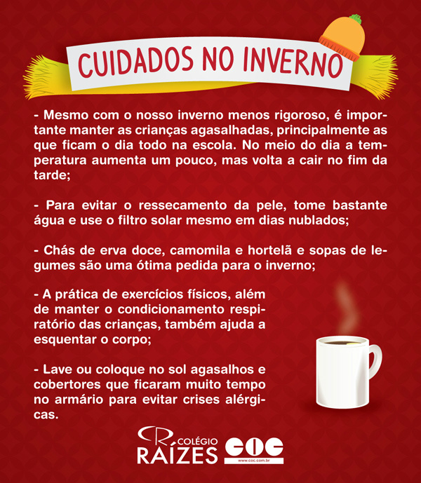 Cuidados com a saúde no inverno.