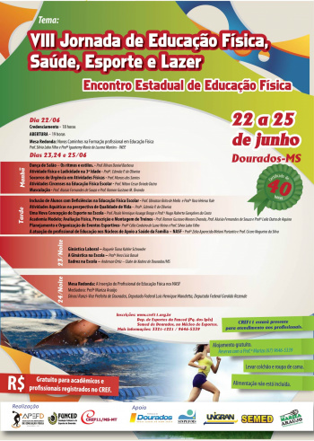 Encontro Estadual de Educação Física começa dia 22 em Dourados Encontro Estadual de Educação Física começa dia 22 em Dourados