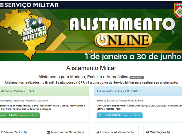 Jovens de MS podem fazer alistamento militar pela internet Alistamento Militar (Foto: Reprodução/RPC)