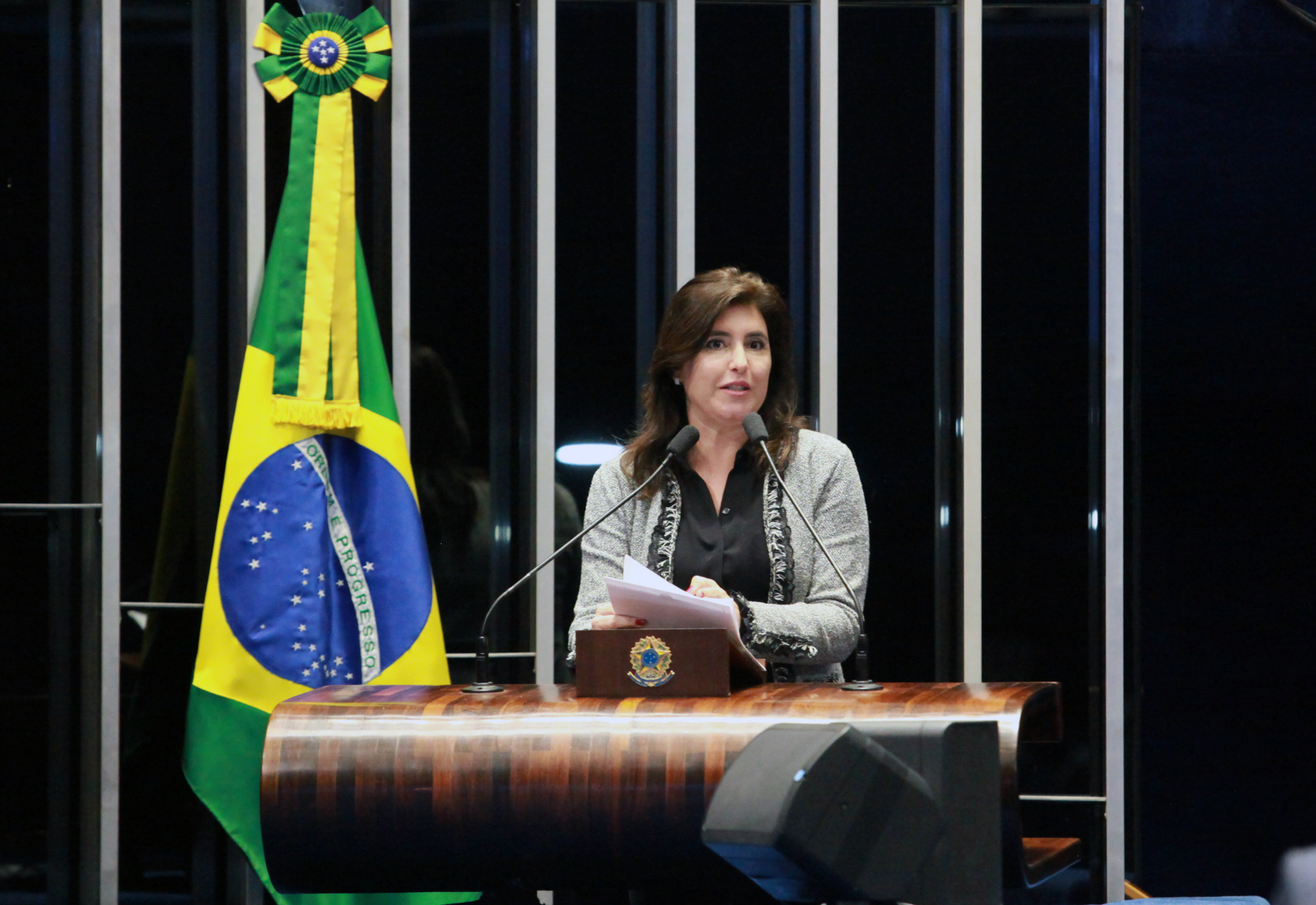 Prefeituras poderão elaborar Planos de Mobilidade Urbana até abril de 2018 A senadora Simone Tebet do PMDB-MS (Foto: Roberto Castello)