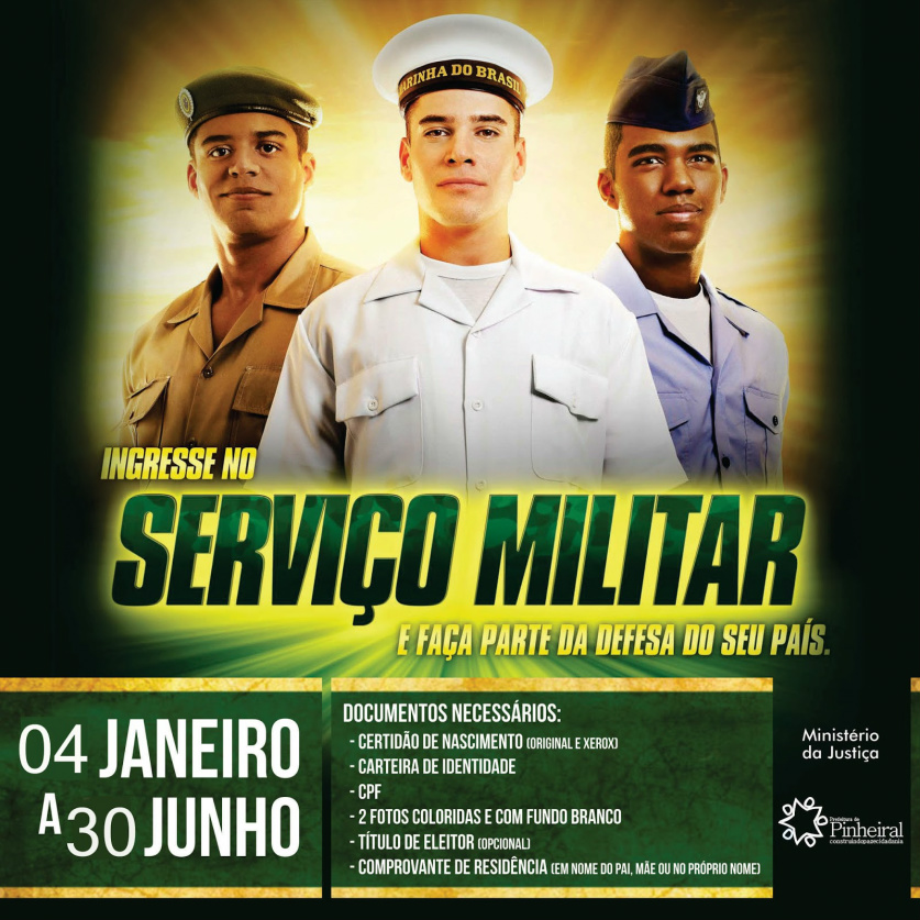 Alistamento militar para jovens que completam 18 anos já começou Alistamento militar para jovens que completam 18 anos já começou