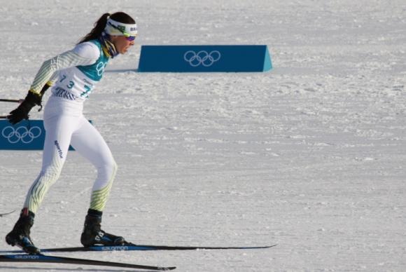 A mineira Jaqueline Mourão concluiu a prova do esqui cross country na 74ª colocação, a frente de outros 16 atletas de 15 nacionalidades que disputaram a prova em PyeongChang, na Coreia do SulCOB/ Divulgação