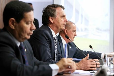 Jair Bolsonaro em primeira reunião ministerial - Marcos Corrêa/PR