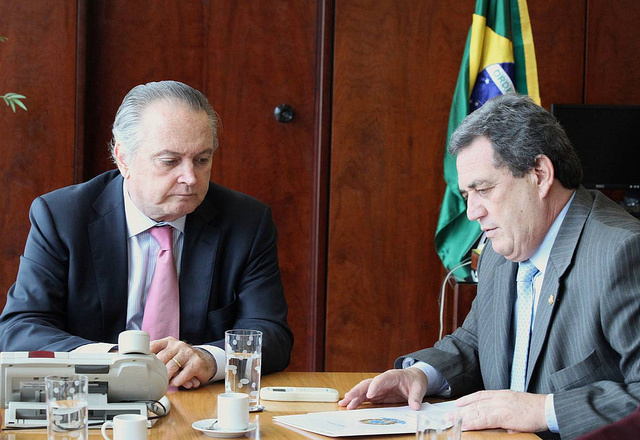 O ministro da Agricultura, Vagner Rossi e o senador do MS Waldemir Moka.