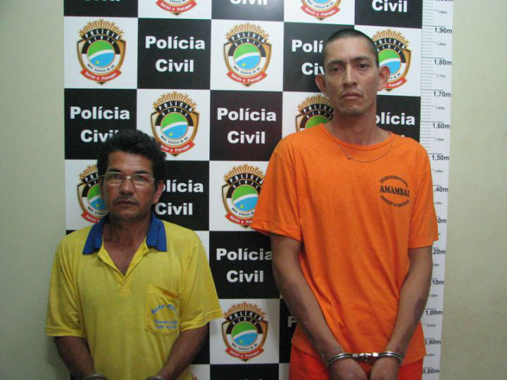 Alexandre Durão Gonçalves (E) e Edison Recalde, contratante e pistoleiro envolvidos na tentativa de homicídio de Vicente Léo. Foto: A Gazeta.