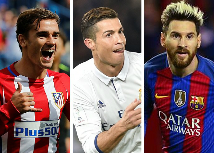 Griezmann e Messi tentam desbancar o favorito Cristiano Ronaldo no prêmio 