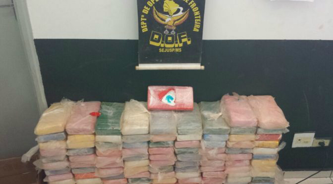 Amambai: DOF apreende carga de cocaína avaliada em 3,5 milhões. (Foto: DOF)