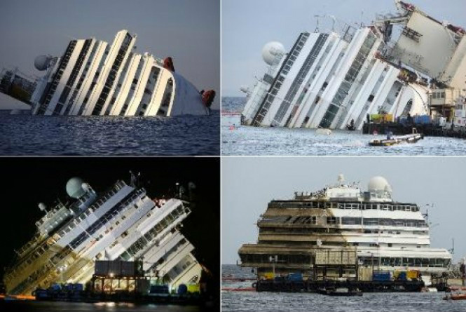 Costa Concordia já está endireitado, resta saber qual será seu futuro