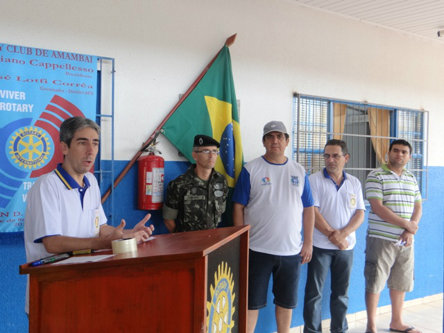 O presidente do clube, Cassiano Cappellesso, durante abertura do projeto.