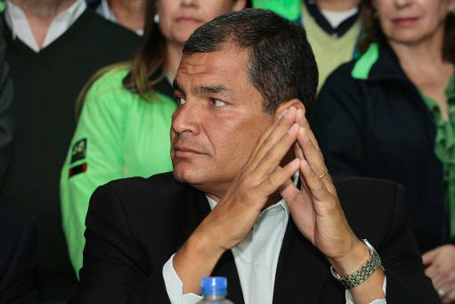 O presidente do Equador, Rafael Correa, durante entrevista coletiva em Quito (AFP, Juan Cevallos)