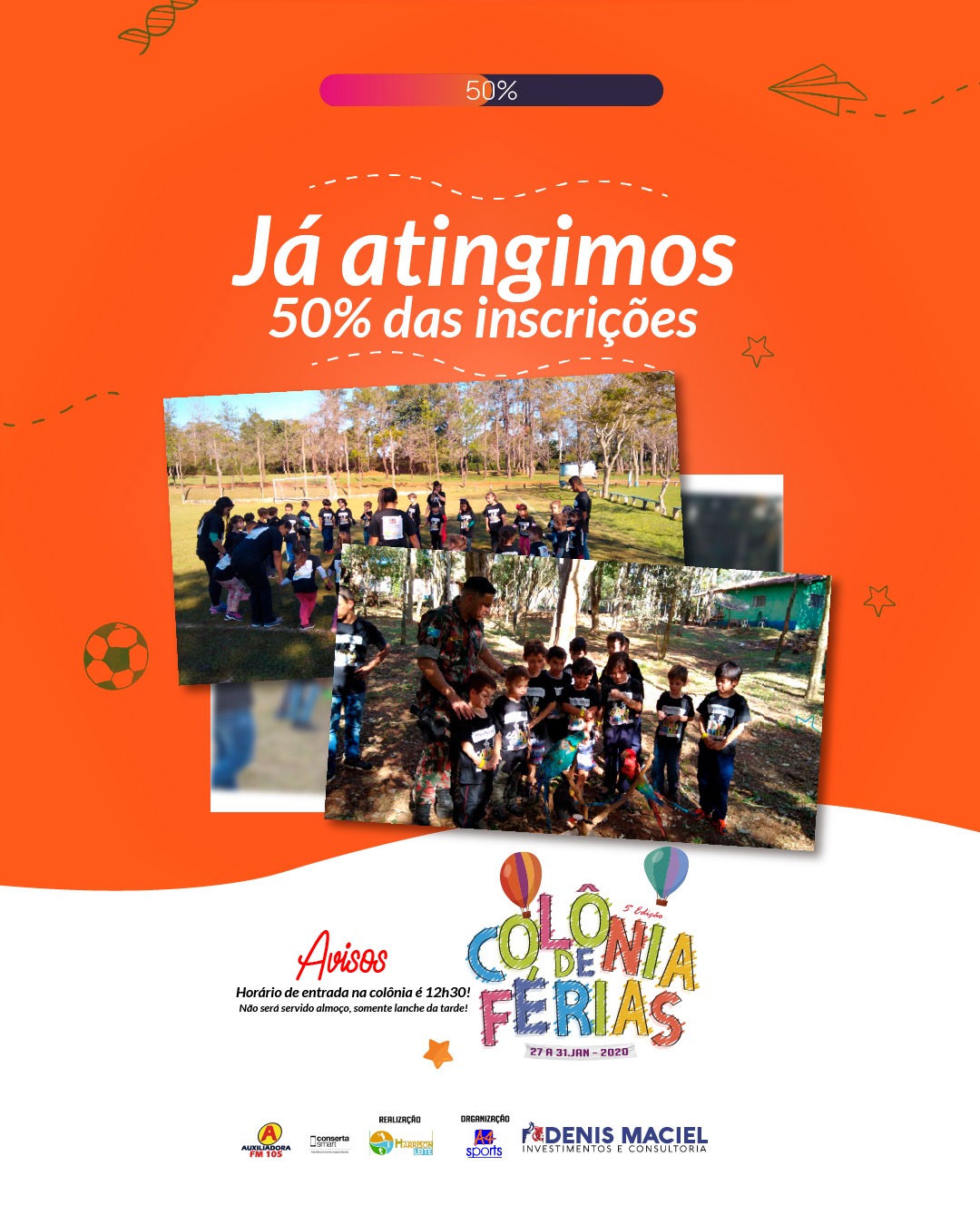 Colônia de férias em Amambai tem 50% das vagas preenchidas Divulgação