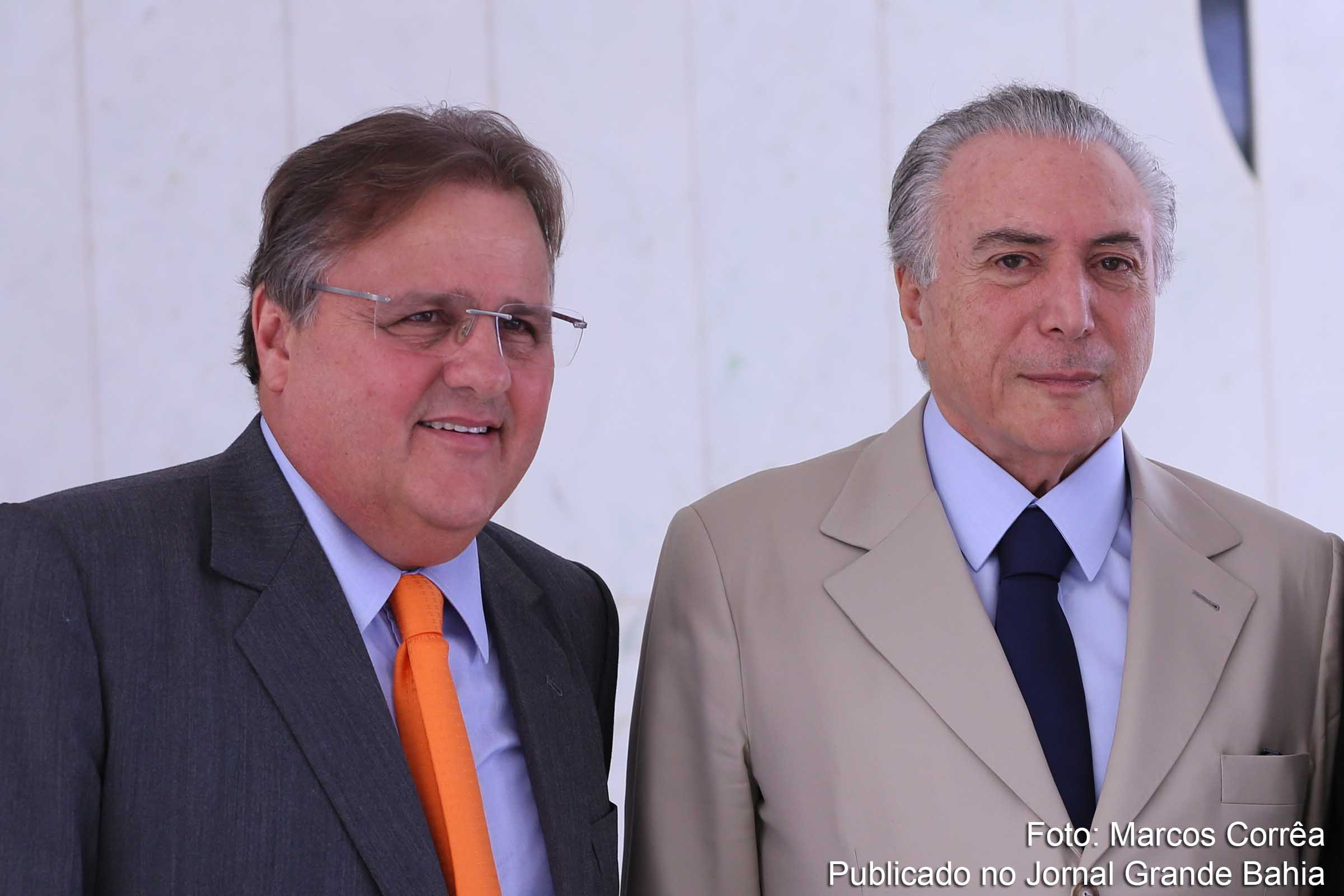E/D- Ex-ministro Geddel Vieira Lima (PMDB/BA) e o presidente Michel Temer (PMDB) - Foto: divulgação