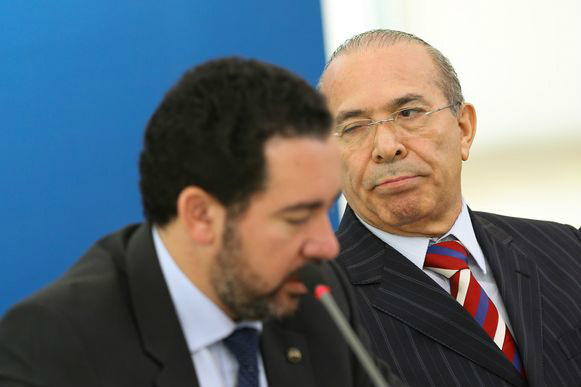 Os ministros: Planejamento, Dyogo Oliveira, Casa Civil, Eliseu Padilha.