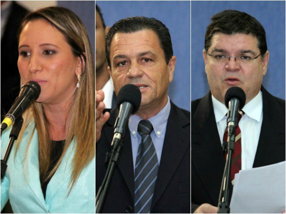 TSE cassa mandatos de três vereadores de Campo Grande Montagem mostra Thais Helena, Delei Pinheiro e Paulo Pedra Foto: Izaias Medeiros/Câmara Municipal