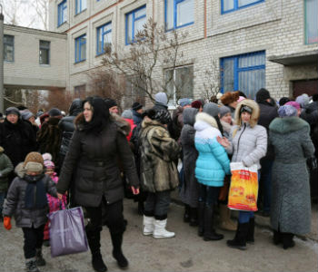 Famílias deslocadas na Ucrânia. Foto: PMA/Abeer Etefa