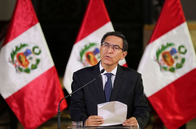 Peruanos foram às urnas após dissolução do Parlamento Presidente Vizcarra anuncia a dissolução do Congresso peruano em setembro do ano passado - Reuters/ Direitos Reservados