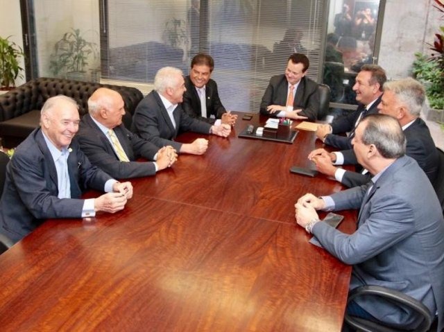 Nelsinho Trad em reunião com presidente do PSD, Gilberto Kassab (Foto: Luís Carlos Campos Sales / ACS)
