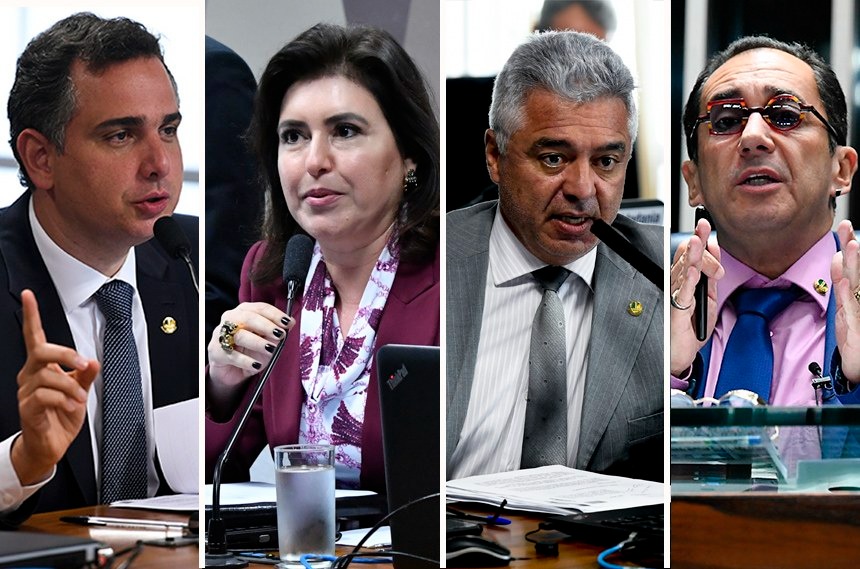 Quatro senadores disputam a Presidência do Senado em fevereiro Até o momento, Rodrigo Pacheco (DEM-MG), Simone Tebet (MDB-MS), Major Olimpio (PSL-SP) e Jorge Kajuru (Cidadania-GO) disputam a presidência da Casa; eleições acontecem no início de fevereiroGeraldo Magela/Agência Senado