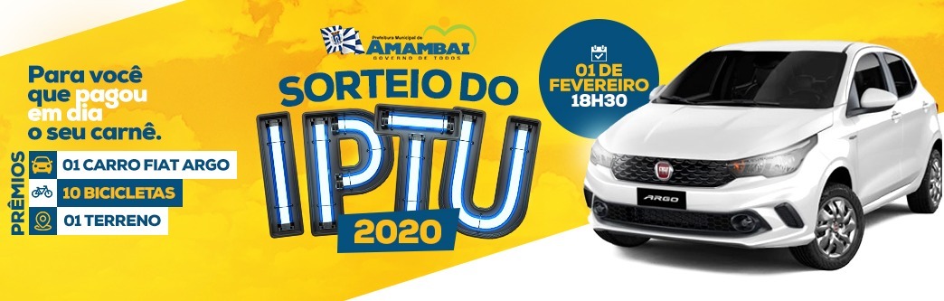 Sorteio do IPTU 2020 é transferida para a próxima segunda-feira (27) Foto: Decom