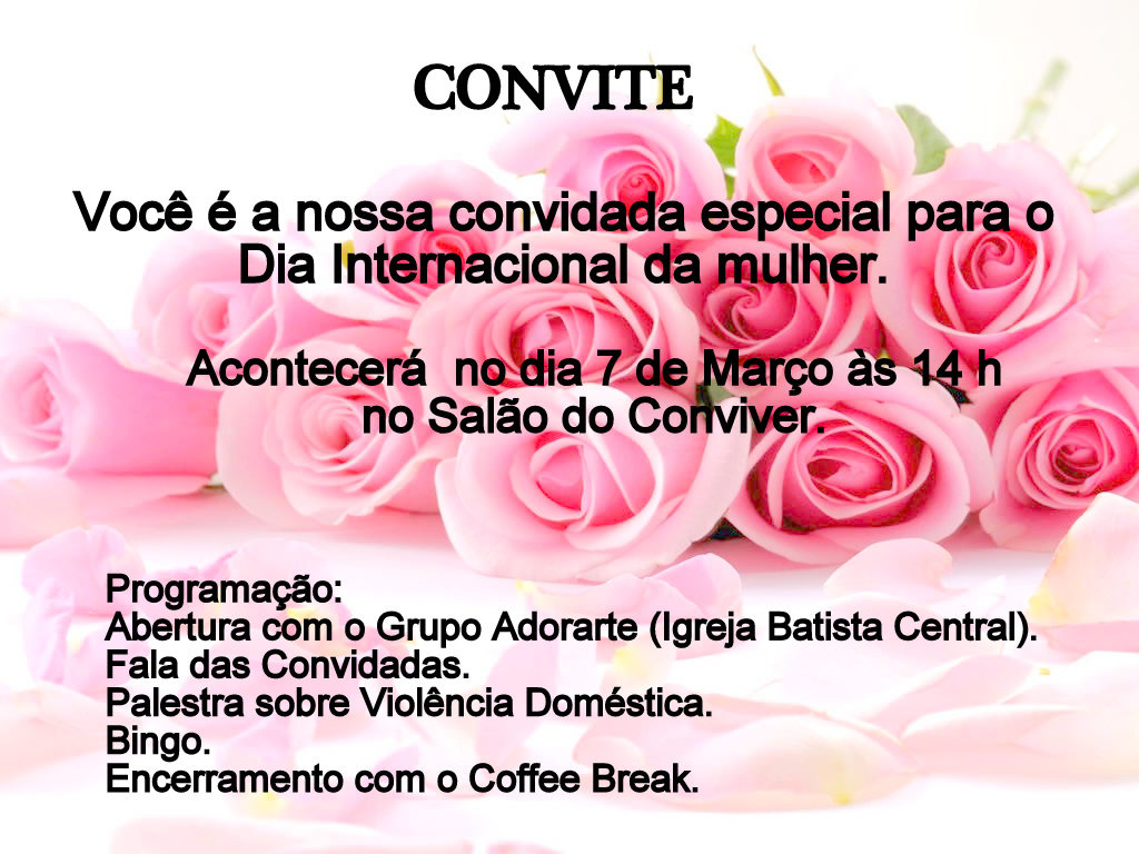 Conviver realiza programação especial em comemoração ao Dia da Mulher