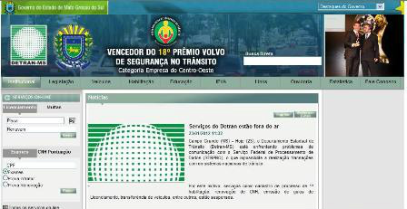 Sistemas do Detran estão fora do ar Sistemas do Detran estão fora do ar