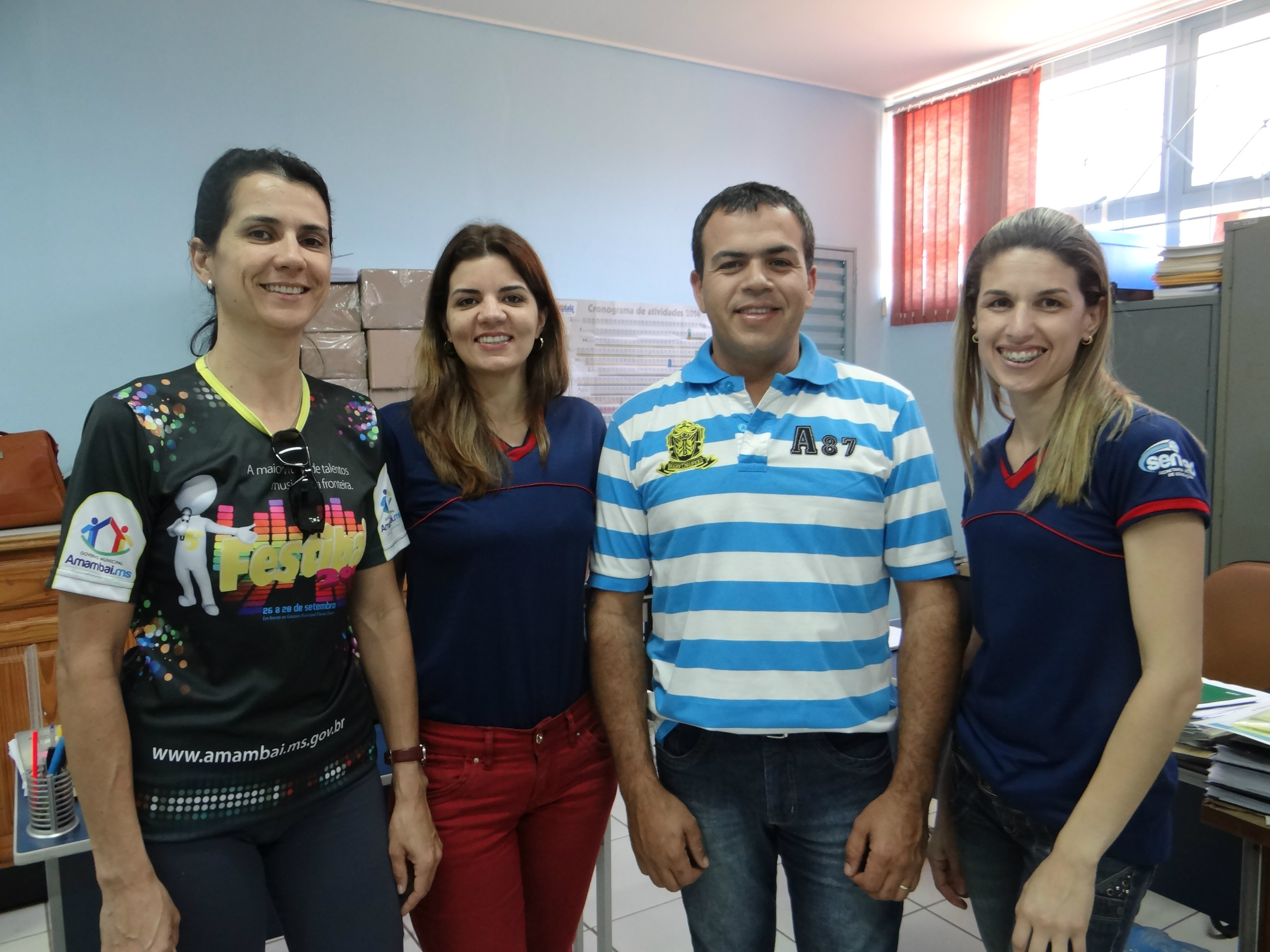 Semana da Pátria: literatura brasileira é tema de desfile cívico em Amambai Comissão de Organização da Semed para a Semana da Pátria: Maristela, Glauce, Richard e Liziana / Foto: Moreira Produções