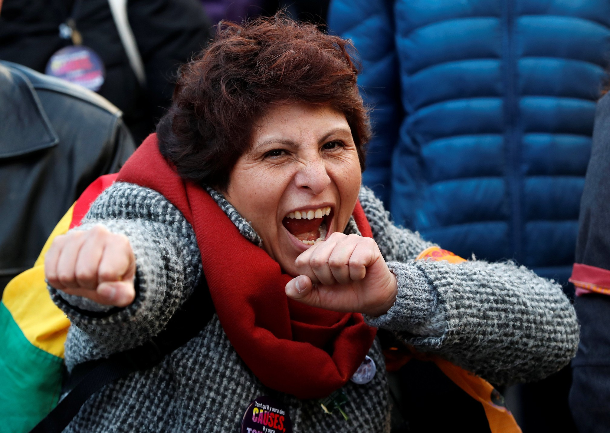 Manifestação pelos direitos das mulheres em Bruxelas (Foto: Reuters/Yves Herman)