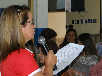 A presidente do Simted, professora Olga Tobias Mariano, durante aprovação do novo estatutoFotos: Assessoria 