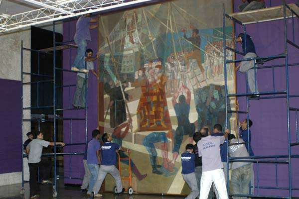 BC exibe painel Descobrimento do Brasil, de Candido Portinari BC exibe painel Descobrimento do Brasil, de Candido Portinari