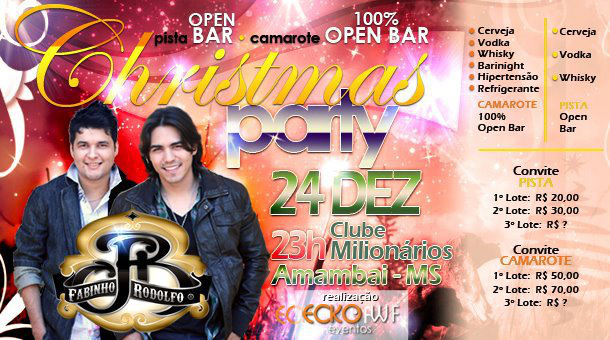 Christimas Party, a sua festa open bar em Amambai.