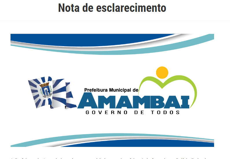 Prefeitura de Amambai emite nota de esclarecimento sobre visita da PF Foto: Divulgação