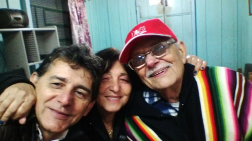 Nicanor com seus filhos Edson e Elizabete.