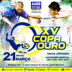 Continuam abertas as inscrições para a Copa Ouro 2014 da AABB de Amambai Serão 24 equipes e cerca de 350 atletas envolvidos nos jogos.