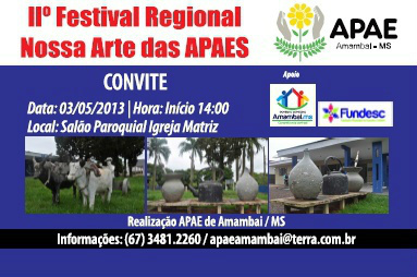 O Festival realizado em Amambai deve ser prestigiado por 1.500 pessoas.