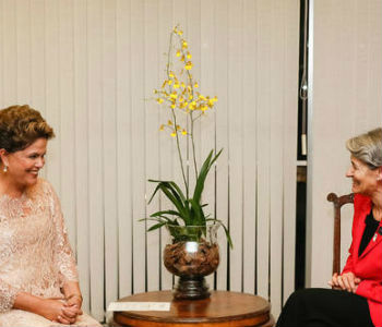 Dilma Rousseff (esq.) com Irina Bokova. Foto: Presidência da República do Brasil/Roberto Stuckert Filho