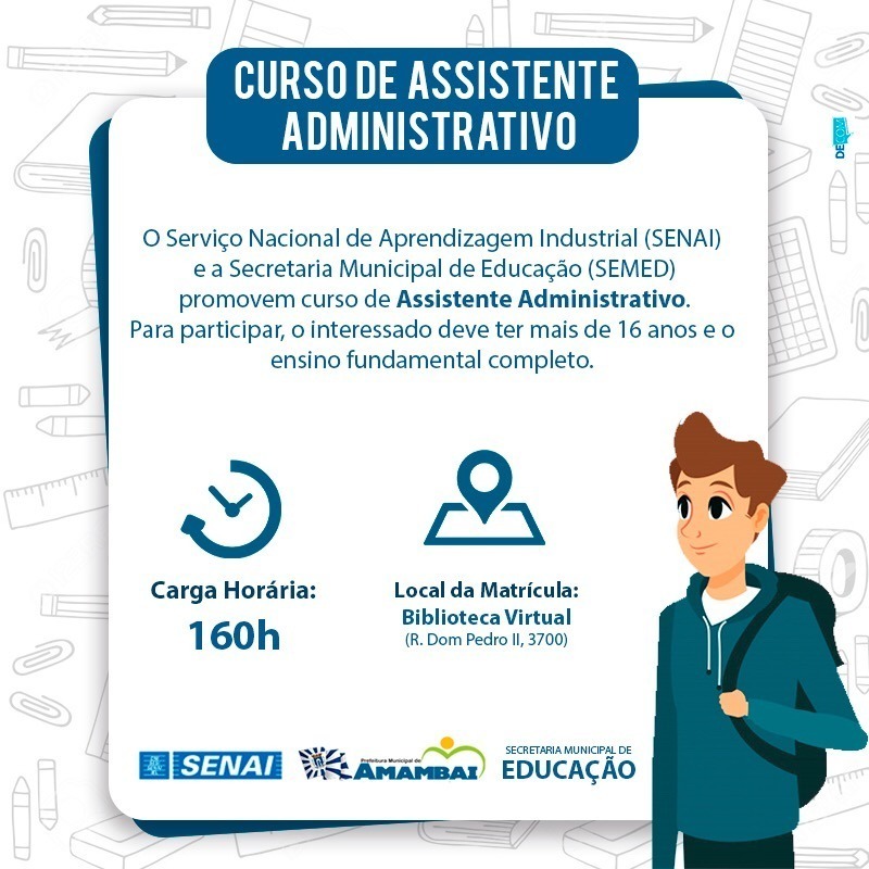 Curso de Auxiliar Administrativo será oferecido em Amambai Curso de Auxiliar Administrativo será oferecido em Amambai