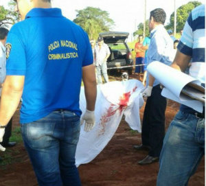 Na fronteira jovem é executado com 6 tiros de pistola 9 mm Foto: Amambaynoticias