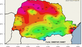 Santa Catarina registra temperatura negativa em várias cidades Mapa meteorológico do Simepar mostra ocorrências de temperaturas negativas em várias regiões do Paraná