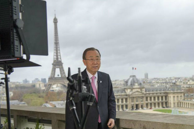 Secretário-geral, Ban Ki-moon, em Paris. Foto: ONU/Rick Bajornas
