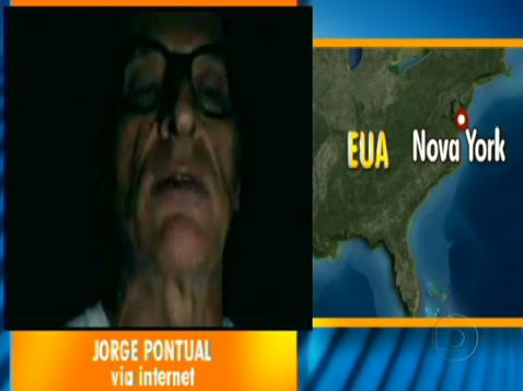 Jorge Pontual agradeceu a Deus por conseguir participar, pelo celular,do 'Bom Dia Brasil' (Imagem: Reprodução/Rede Globo)