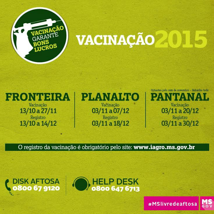 Campanha contra aftosa na fronteira atinge meta Campanha contra aftosa na fronteira atinge meta