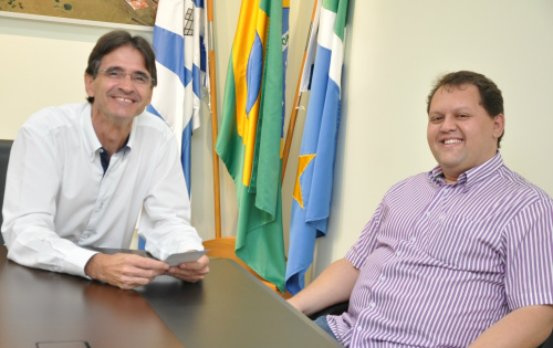 Lanzarini e Lelo. Prefeitura e ACIA planejam ações conjuntas para beneficiar o município.