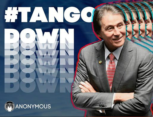 Anonymous derruba site e expõe dados do presidente do Senado Foto: Divulgação