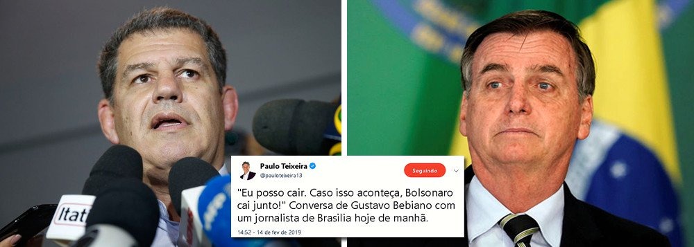 “Se eu cair, Bolsonaro cai junto”, disse Bebianno a jornalista