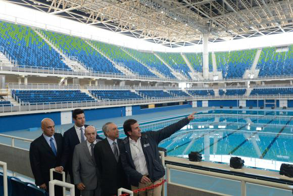 Temer diz que não se opõe à presença de Dilma na abertura da Olimpíada O presidente interino Michel Temer e ministros do governo visitam o Parque Olímpico Rio 2016