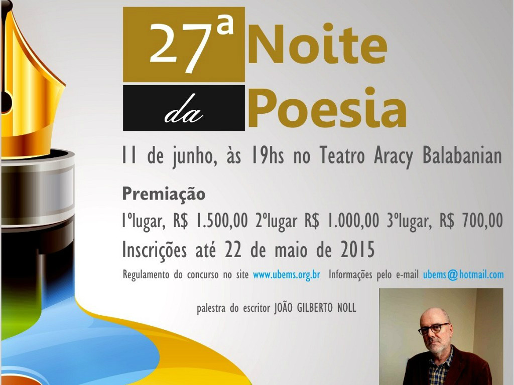 Divulga nesta quinta os vencedores da 27ª Noite Nacional de Poesia